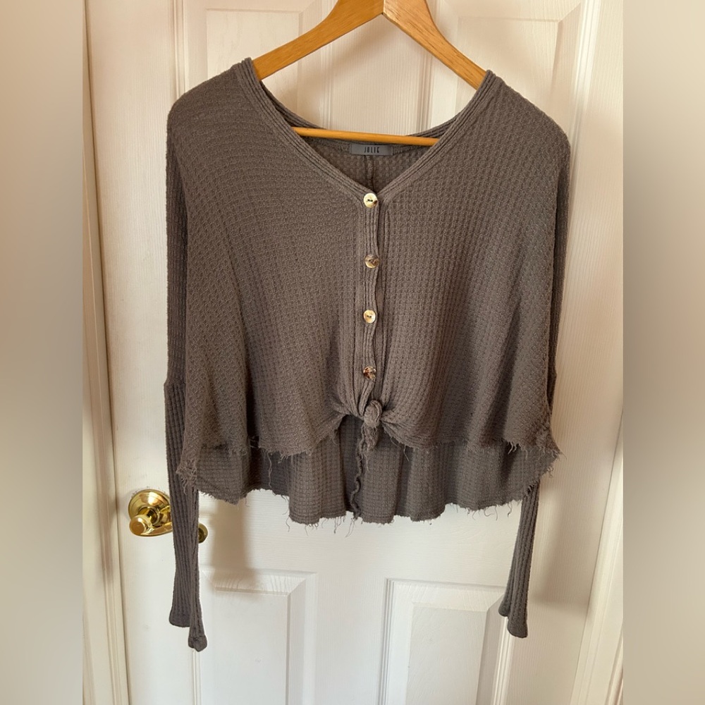 Jolie Taupe Knit Cardigan top